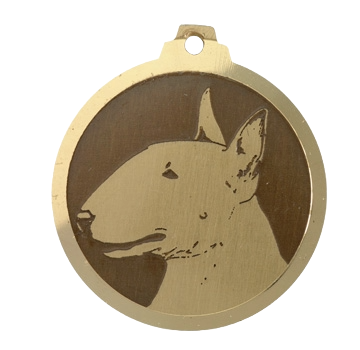 Médaille chien gravée Bull Terrier