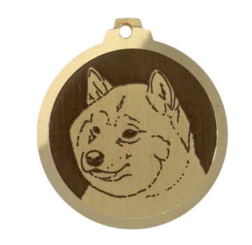 Médaille chien gravée Shiba Inu