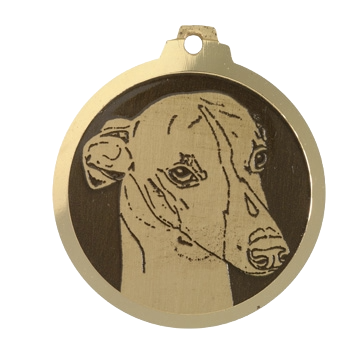Médaille chien gravée Whippet