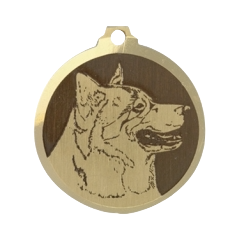 Médaille chien gravée Alaskan Malamute