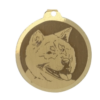 Médaille chien gravée Akita