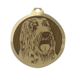 Médaille chien gravée Bearded Collie