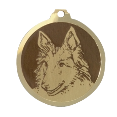 Médaille chien gravée Berger Belge