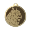 Médaille chien gravée Bouvier des Flandres