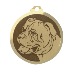 Médaille chien gravée Bull Mastiff