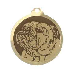 Médaille chien gravée Bulldog Anglais