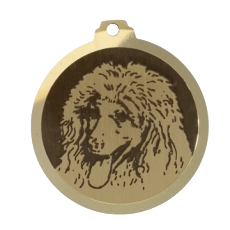 Médaille chien gravée Caniche Géant
