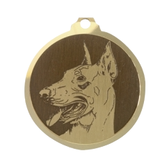 Médaille chien gravée Doberman O.C