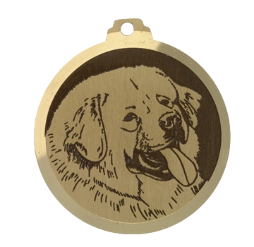 Médaille chien gravée Dogue du Tibet