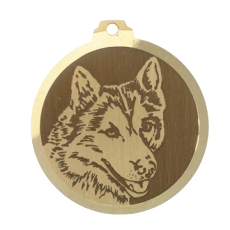 Médaille chien gravée Husky Sibérien