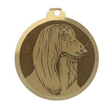 Médaille chien gravée Lévrier Afghan