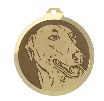 Médaille chien gravée Lévrier Greyhound