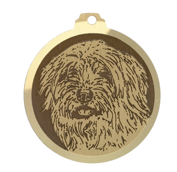 Médaille chien gravée Schapendoes