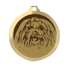 Médaille chien gravée Bichon Maltais