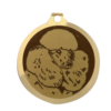 Médaille chien gravée Caniche Museau Rasé