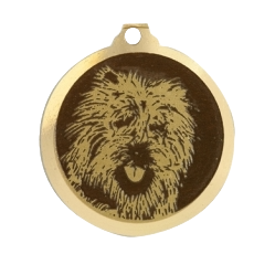 Médaille chien gravée Cairn Terrier