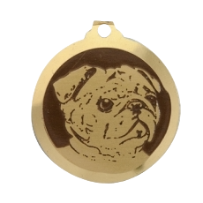Médaille chien gravée Carlin