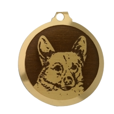 Médaille chien gravée Corgi