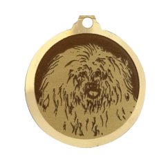 Médaille chien gravée Coton de Tulear