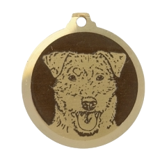 Médaille chien gravée Jagd Terrier