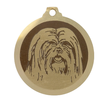 Médaille chien gravée Lhassa Apso