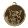 Médaille chien gravée Papillon