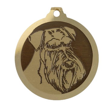 Médaille chien gravée Schnauzer Géant O.N.C