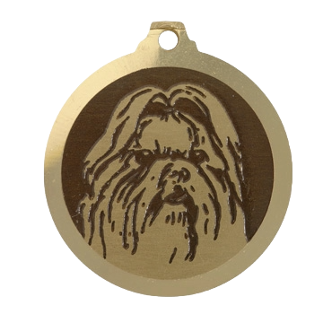 Médaille chien gravée Shih Tzu