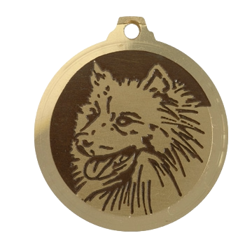 Médaille chien gravée Spitz Nain (poméranie)
