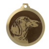 Médaille chien gravée Teckel poils courts