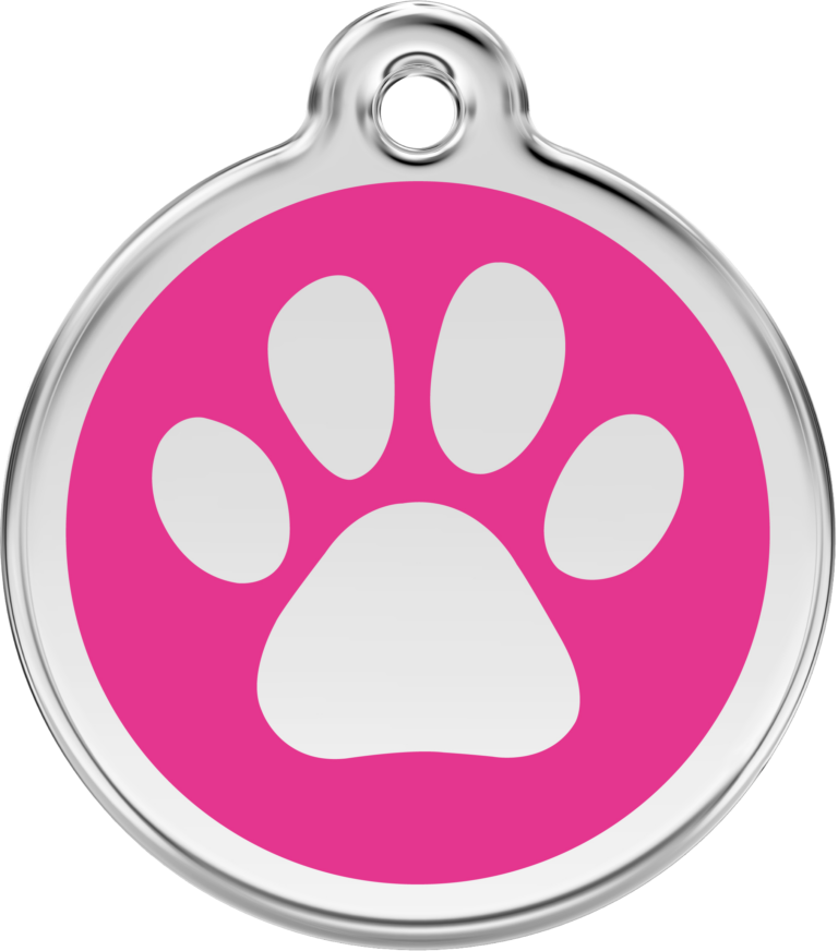 medaille red dingo patte rose pour chien et chat