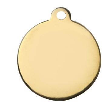 Médaille chien ronde Or avec bélière