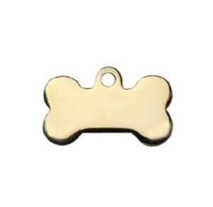 Médaille chien Os Or CLASSIC avec bélière – élégance durable et sécurité optimale