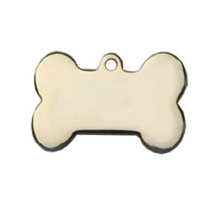 Médaille chien Os Or CLASSIC avec bélière – élégance durable et sécurité optimale