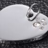 Médaille personnalisée luxe pour chien & chat avec strass Coeur – Gravure haut de gamme – Bijou élégant et résistant
