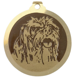 Médaille chien gravée Dandie Dinmont Terrier