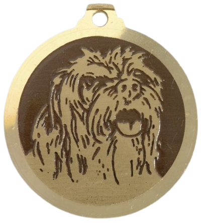 Médaille chien gravée Dandie Dinmont Terrier