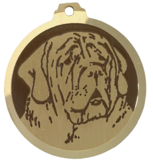 Médaille chien gravée Mastiff