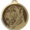 Médaille chien gravée Matin de Naples