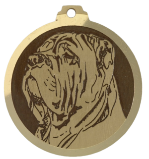 Médaille chien gravée Matin de Naples