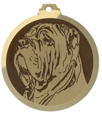 Médaille chien gravée Matin de Naples