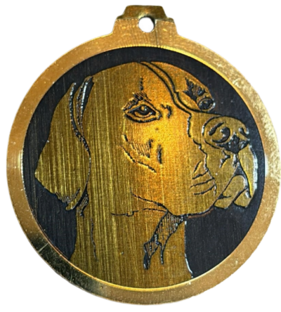 Médaille chien gravée Pointer
