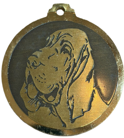 Médaille chien gravée Saint Hubert