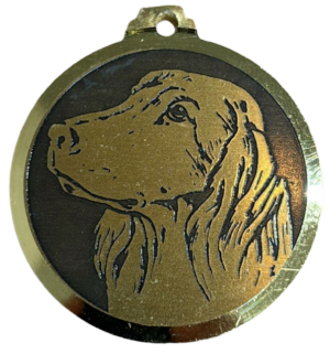Médaille chien gravée Setter Irlandais
