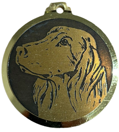 Médaille chien gravée Setter Irlandais