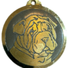 Médaille chien gravée Shar Pei