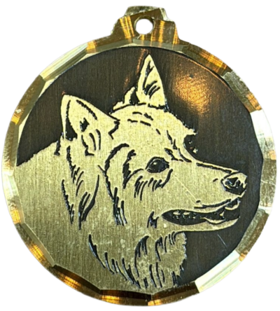 Médaille chien gravée Spitz Géant