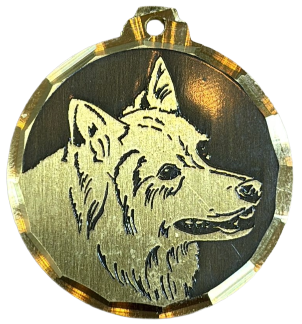 Médaille chien gravée Spitz Géant