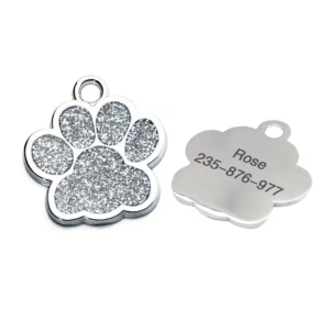 Médaille chien & chat Glitter Argent – Collection Luxe