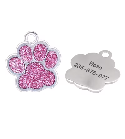 Médaille chien & chat Glitter Rose – Collection Luxe